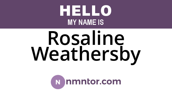 Rosaline Weathersby
