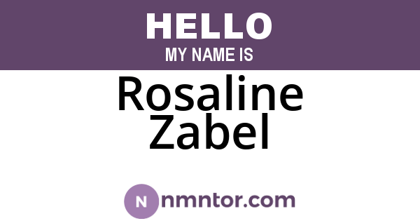Rosaline Zabel