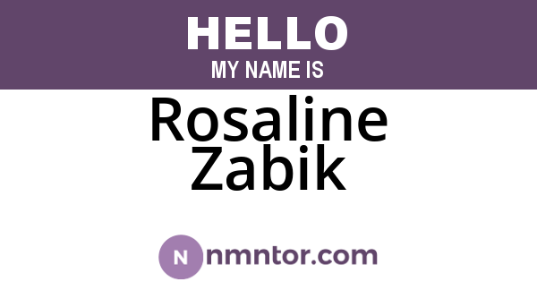 Rosaline Zabik