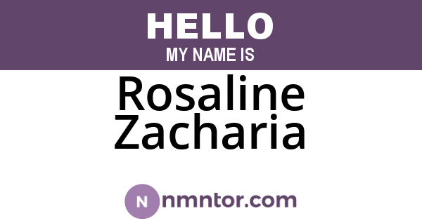 Rosaline Zacharia