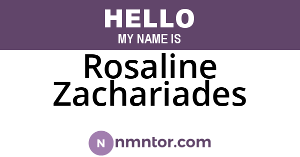 Rosaline Zachariades