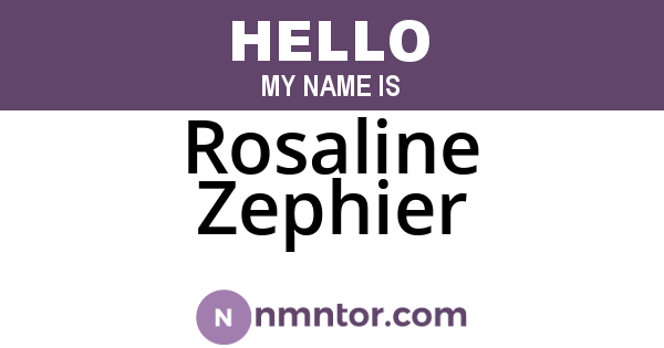 Rosaline Zephier