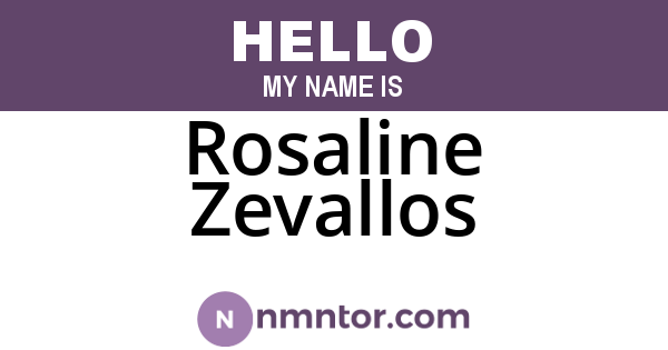 Rosaline Zevallos