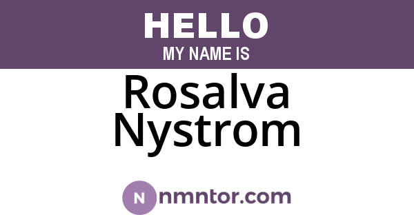Rosalva Nystrom