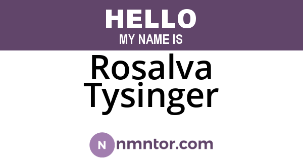 Rosalva Tysinger
