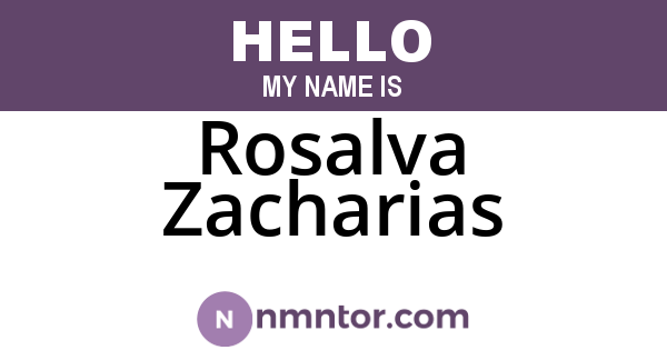 Rosalva Zacharias