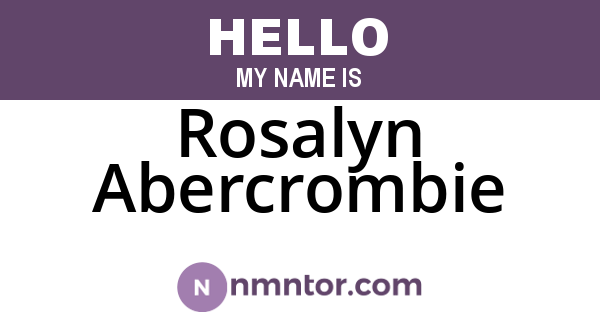 Rosalyn Abercrombie