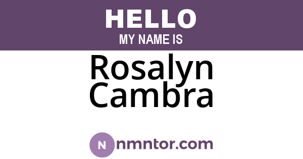 Rosalyn Cambra