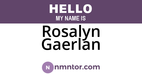 Rosalyn Gaerlan