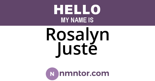 Rosalyn Juste