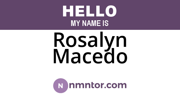 Rosalyn Macedo