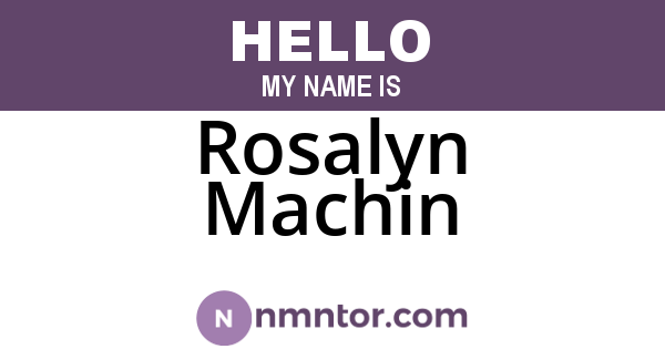 Rosalyn Machin