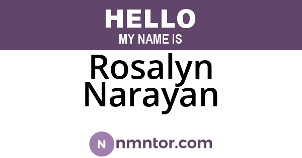 Rosalyn Narayan