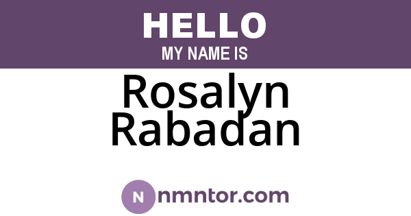 Rosalyn Rabadan