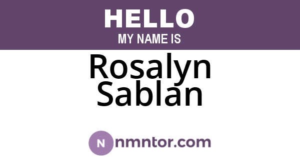 Rosalyn Sablan