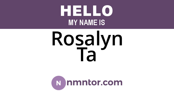 Rosalyn Ta
