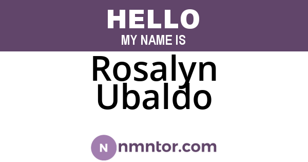 Rosalyn Ubaldo