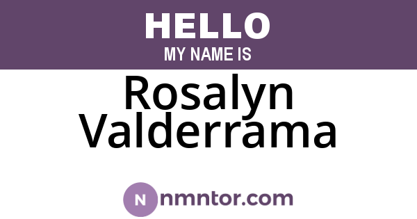 Rosalyn Valderrama