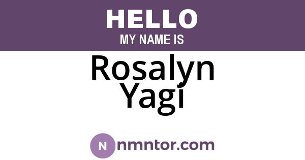 Rosalyn Yagi