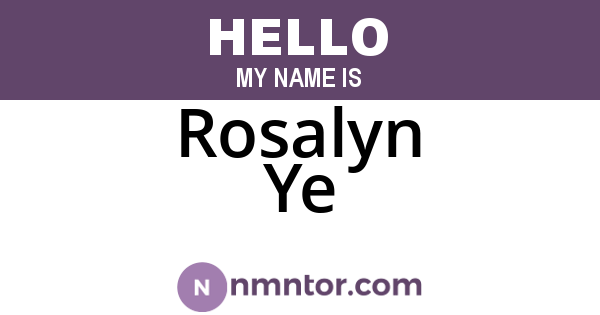 Rosalyn Ye
