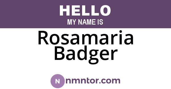 Rosamaria Badger