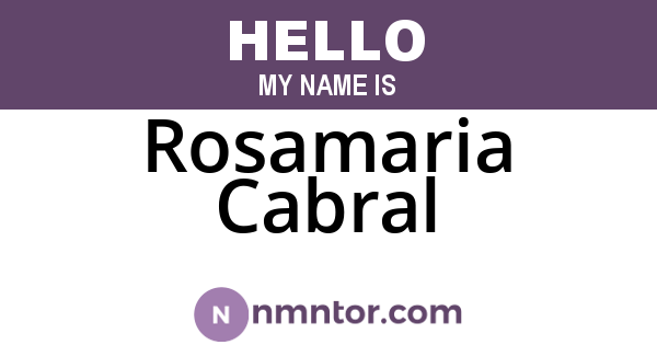 Rosamaria Cabral