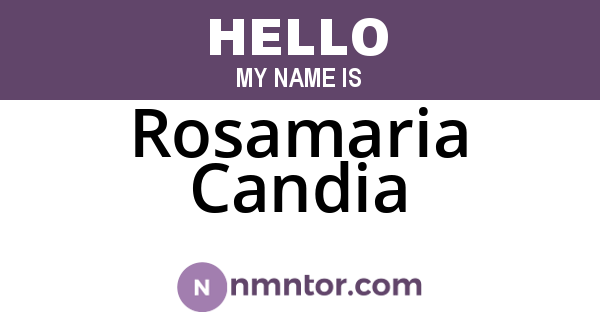 Rosamaria Candia