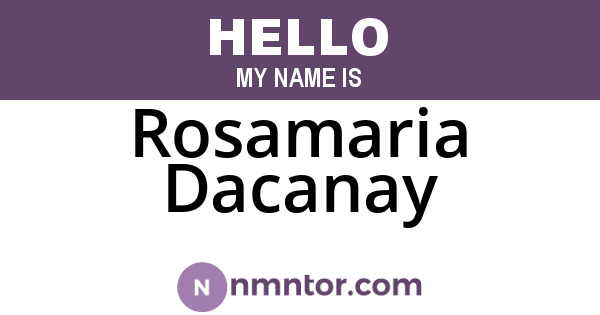 Rosamaria Dacanay
