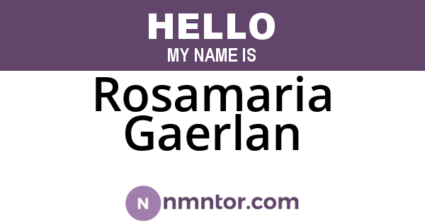 Rosamaria Gaerlan
