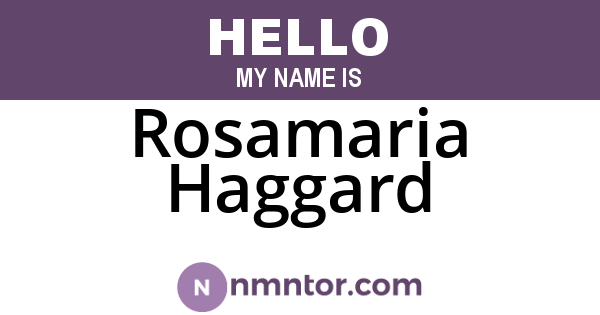 Rosamaria Haggard