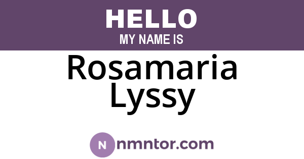 Rosamaria Lyssy