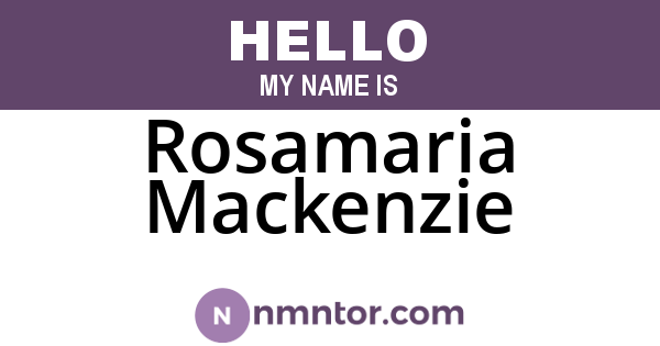 Rosamaria Mackenzie