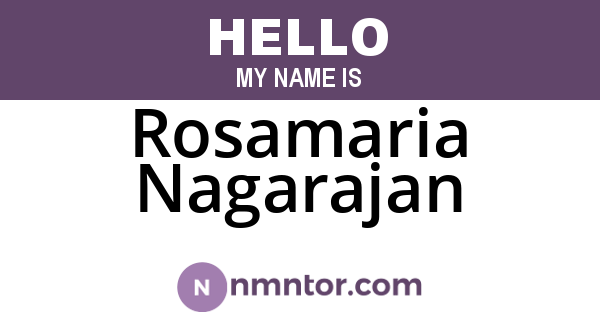 Rosamaria Nagarajan