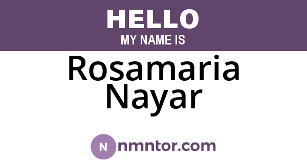 Rosamaria Nayar