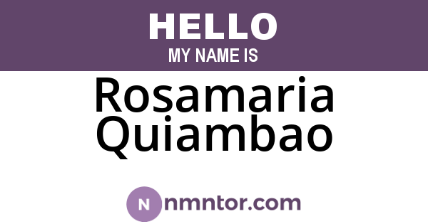 Rosamaria Quiambao