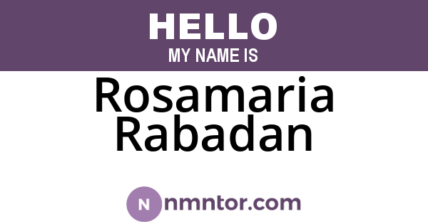 Rosamaria Rabadan