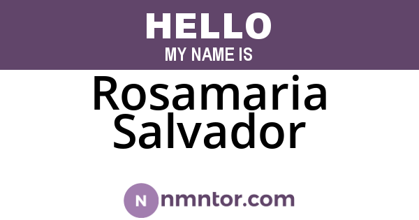 Rosamaria Salvador