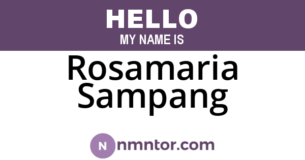 Rosamaria Sampang