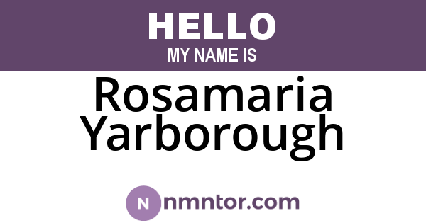 Rosamaria Yarborough