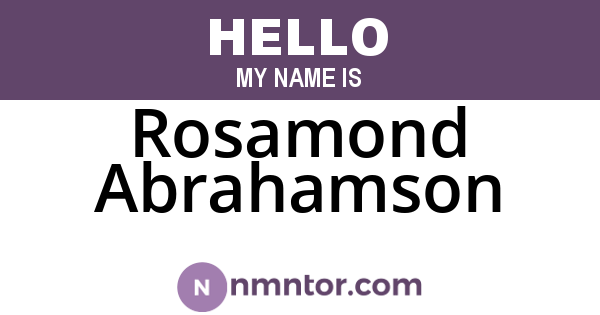 Rosamond Abrahamson