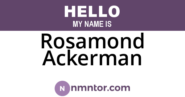 Rosamond Ackerman