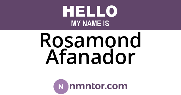 Rosamond Afanador