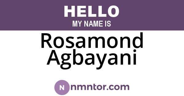 Rosamond Agbayani