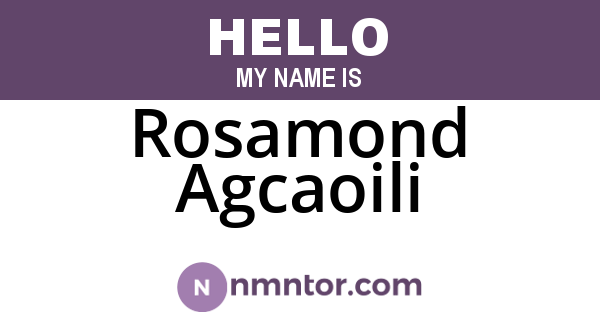Rosamond Agcaoili