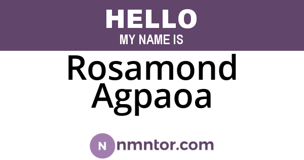 Rosamond Agpaoa