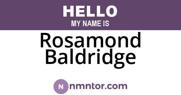 Rosamond Baldridge