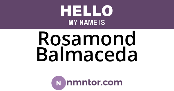 Rosamond Balmaceda