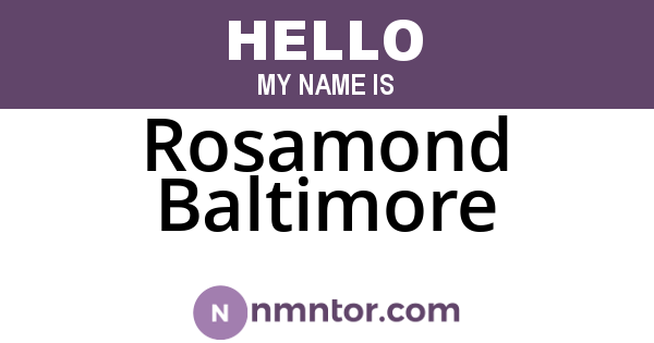 Rosamond Baltimore
