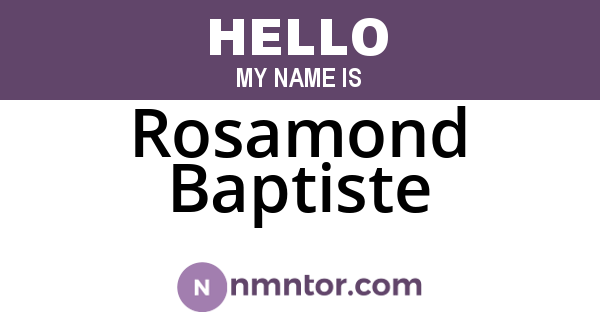 Rosamond Baptiste