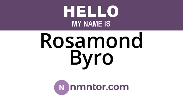 Rosamond Byro